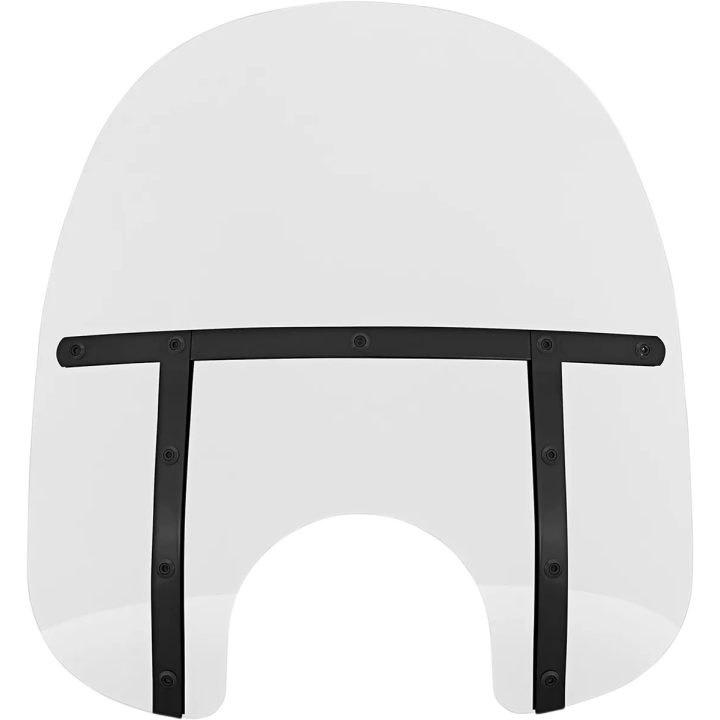 Memphis Fats Windshield — 17 in (43 cm) height, 7 in (18 cm) headlight cutout, Clear