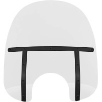 Memphis Fats Windshield — 17 in (43 cm) height, 7 in (18 cm) headlight cutout, Clear