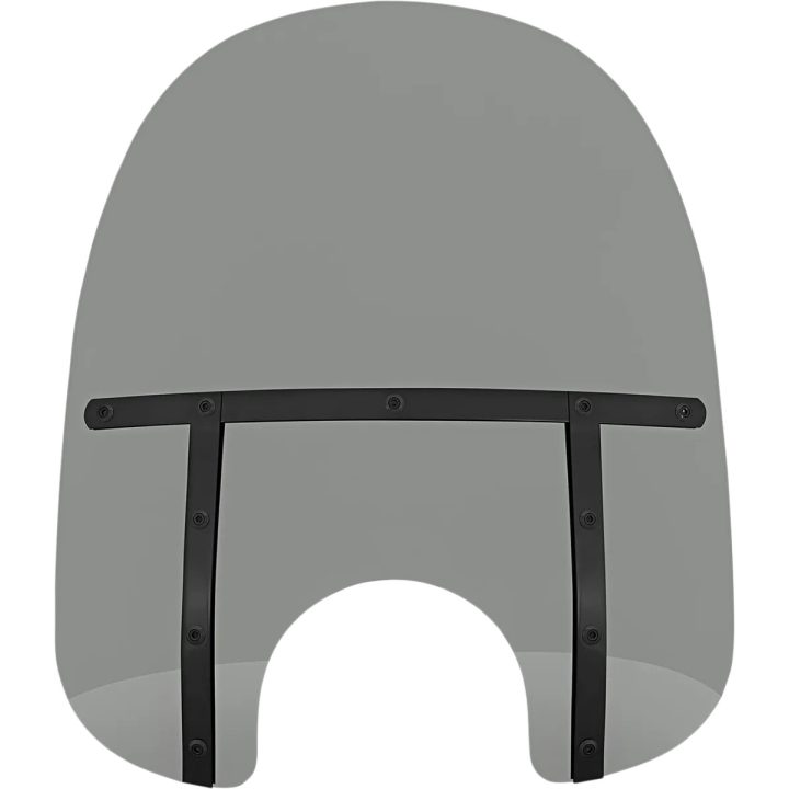 Memphis Fats Windshield — 48.5 cm (19"), 18 cm (7") headlight cutout, Black Smoke