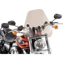S-06 Spitfire Sport Shield — 15" height, 17-1/2" width, 1"/7/8" handlebars, Smoke