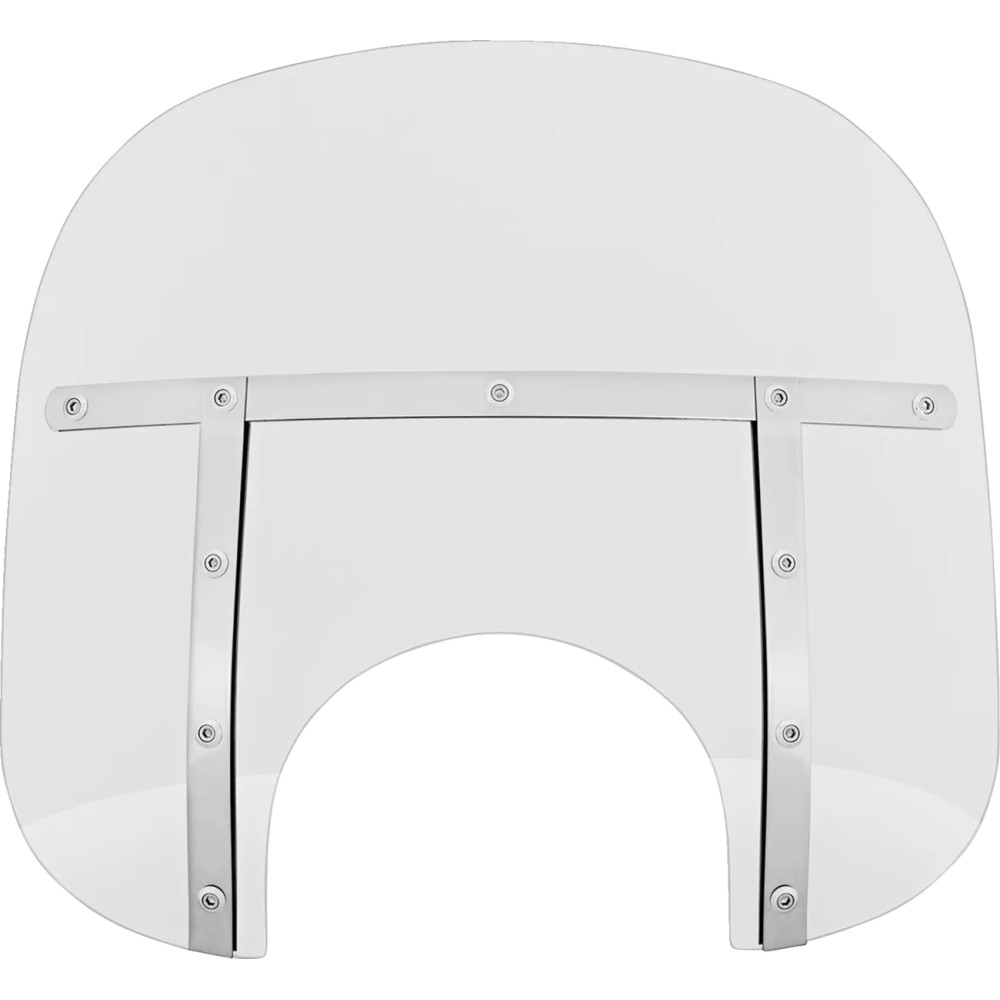 Memphis Fats Windshield — 33 cm (13") height, 56 cm (22") width, 23 cm (9") headlight cutout, Clear