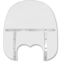 Memphis Fats Windshield — 17 in (43 cm), dual headlight cutout, clear