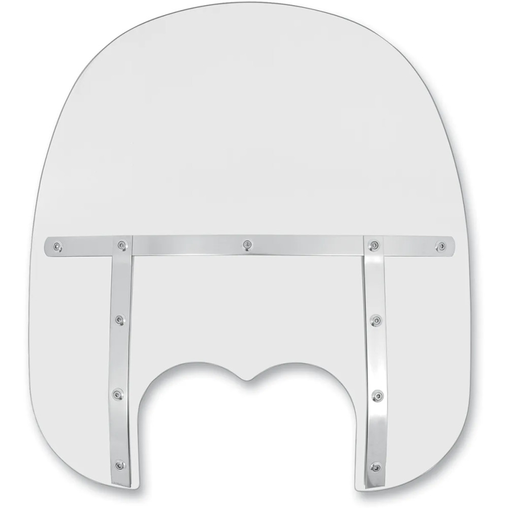 Memphis Fats Windshield — 17 in (43 cm), dual headlight cutout, clear