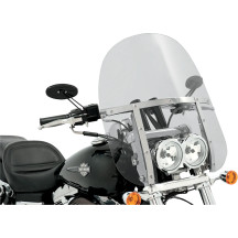 Memphis Fats Windshield — 17 in (43 cm), dual headlight cutout, clear