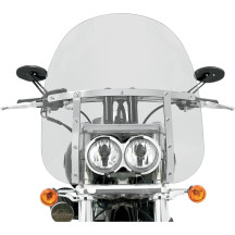 Memphis Fats Windshield — 17 in (43 cm), dual headlight cutout, clear