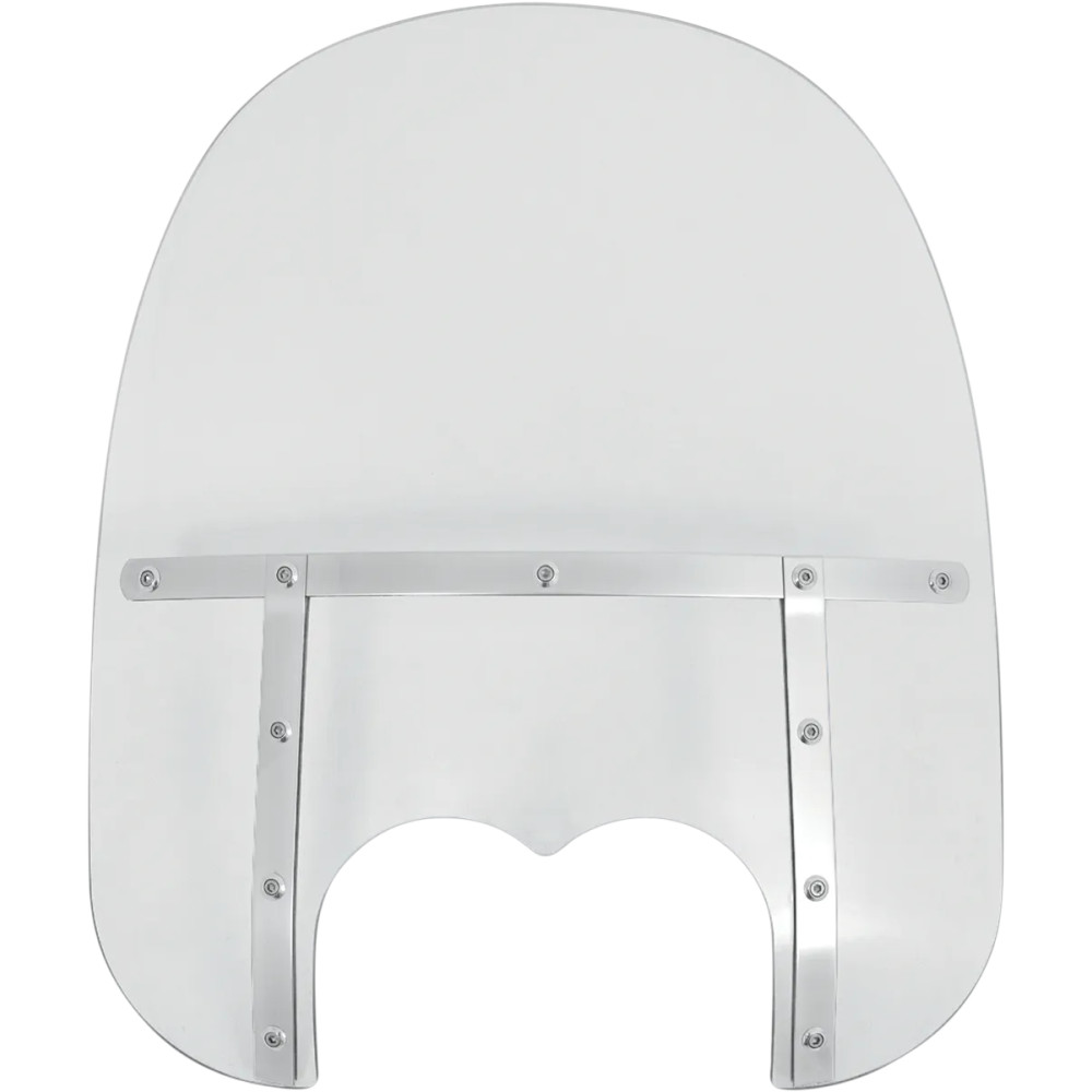 Memphis Fats Windshield — 19 in, dual headlight cutout, clear