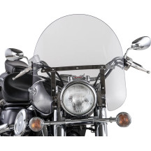 SS-30 Classic Windshield — 17 in H, 23 in W, 3/16 in thick, Clear/Chrome