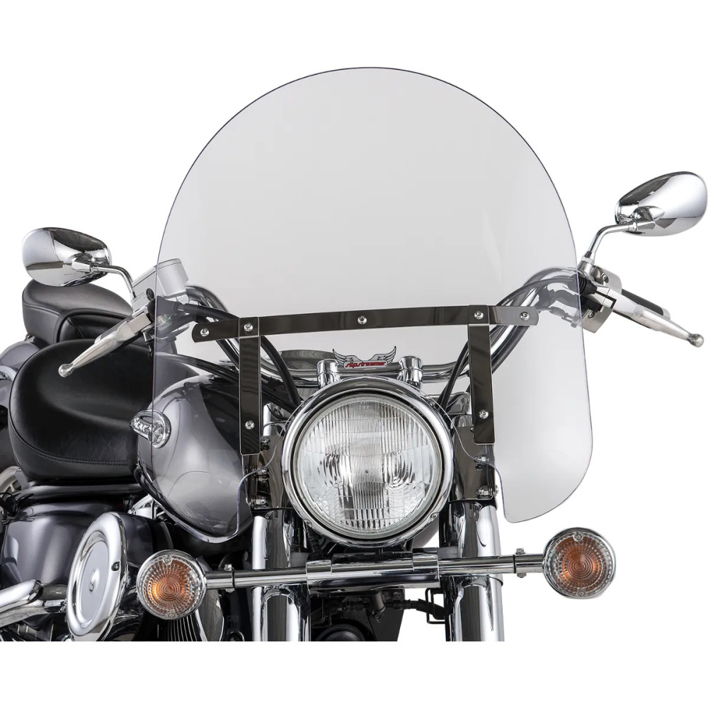 SS-30 Classic Windshield — 17 in H, 23 in W, 3/16 in thick, Clear/Chrome