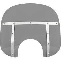 Memphis Fats Windshield — 33 cm (13") height, 18 cm (7") headlight cutout, 56 cm (22") width, Black Smoke