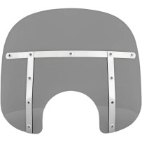 Memphis Fats Windshield — 33 cm (13") height, 18 cm (7") headlight cutout, 56 cm (22") width, Black Smoke