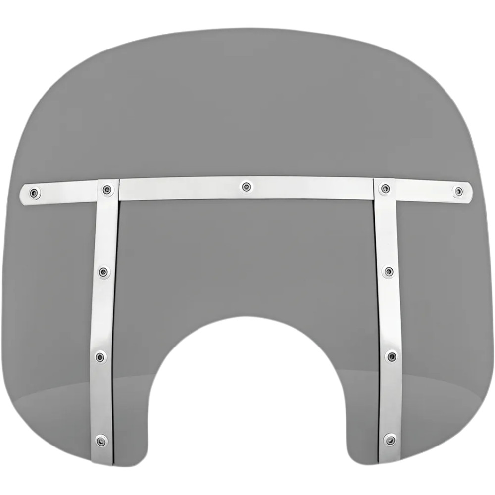 Memphis Fats Windshield — 33 cm (13") height, 18 cm (7") headlight cutout, 56 cm (22") width, Black Smoke