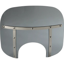 Memphis Fats Windshield — 13" H, 22" W, 9" headlight cutout, Black Smoke