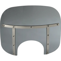 Memphis Fats Windshield — 13" H, 22" W, 9" headlight cutout, Black Smoke