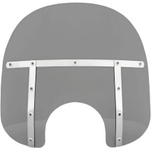 Memphis Fats Windshield — 15" height, 22" width, 7" headlight cutout, Black Smoke