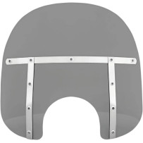 Memphis Fats Windshield — 15" height, 22" width, 7" headlight cutout, Black Smoke