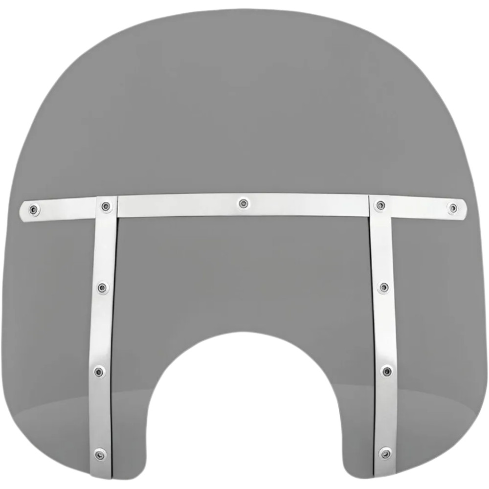 Memphis Fats Windshield — 15" height, 22" width, 7" headlight cutout, Black Smoke