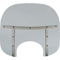 Memphis Fats Windshield — 38 cm (15″) height, 56 cm (22″) width, 23 cm (9″) headlight cutout, Black Smoke