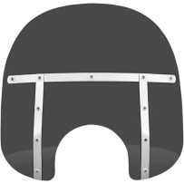 Memphis Fats Windshield — 38 cm (15") high, 56 cm (22") wide, Dark Black Smoke