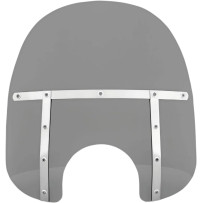 Memphis Fats Windshield — 17" H, 22" W, 7" headlight cutout, Black