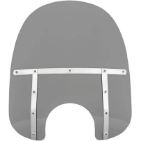 Memphis Fats Windshield — 48.5 cm (19") height, 56 cm (22") width, 18 cm (7") headlight cutout, Black Smoke