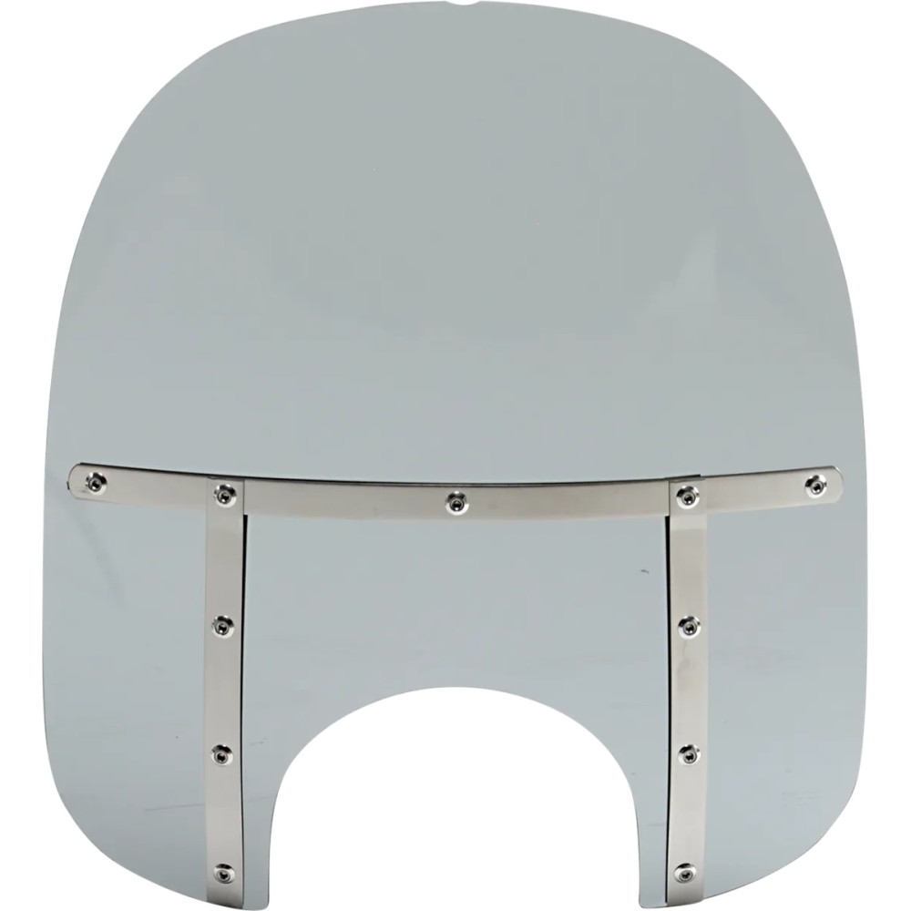 Parabrisas Memphis Fats — 48,5 cm de altura, 56 cm de ancho, 23 cm de diámetro de recorte de faro, Negro ahumado