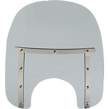 Memphis Slim Windshield — 18" wide, 15" high, 7" headlight cutout, Black Smoke