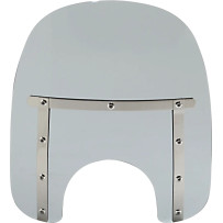 Memphis Slim Windshield — 18" wide, 15" high, 7" headlight cutout, Black Smoke