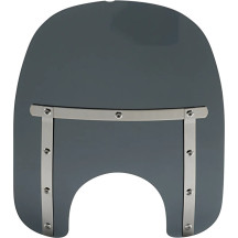 Memphis Slim Windshield — 18" wide, 15" high, 7" headlight cutout, Black