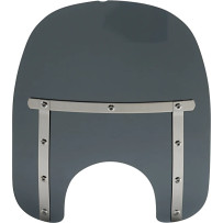 Memphis Slim Windshield — 18" wide, 15" high, 7" headlight cutout, Black