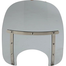 Memphis Slim Windshield — 18" wide, 15" high, 9" headlight cutout, Dark Black Smoke