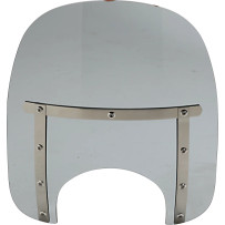 Memphis Slim Windshield — 18" wide, 15" high, 9" headlight cutout, Dark Black Smoke