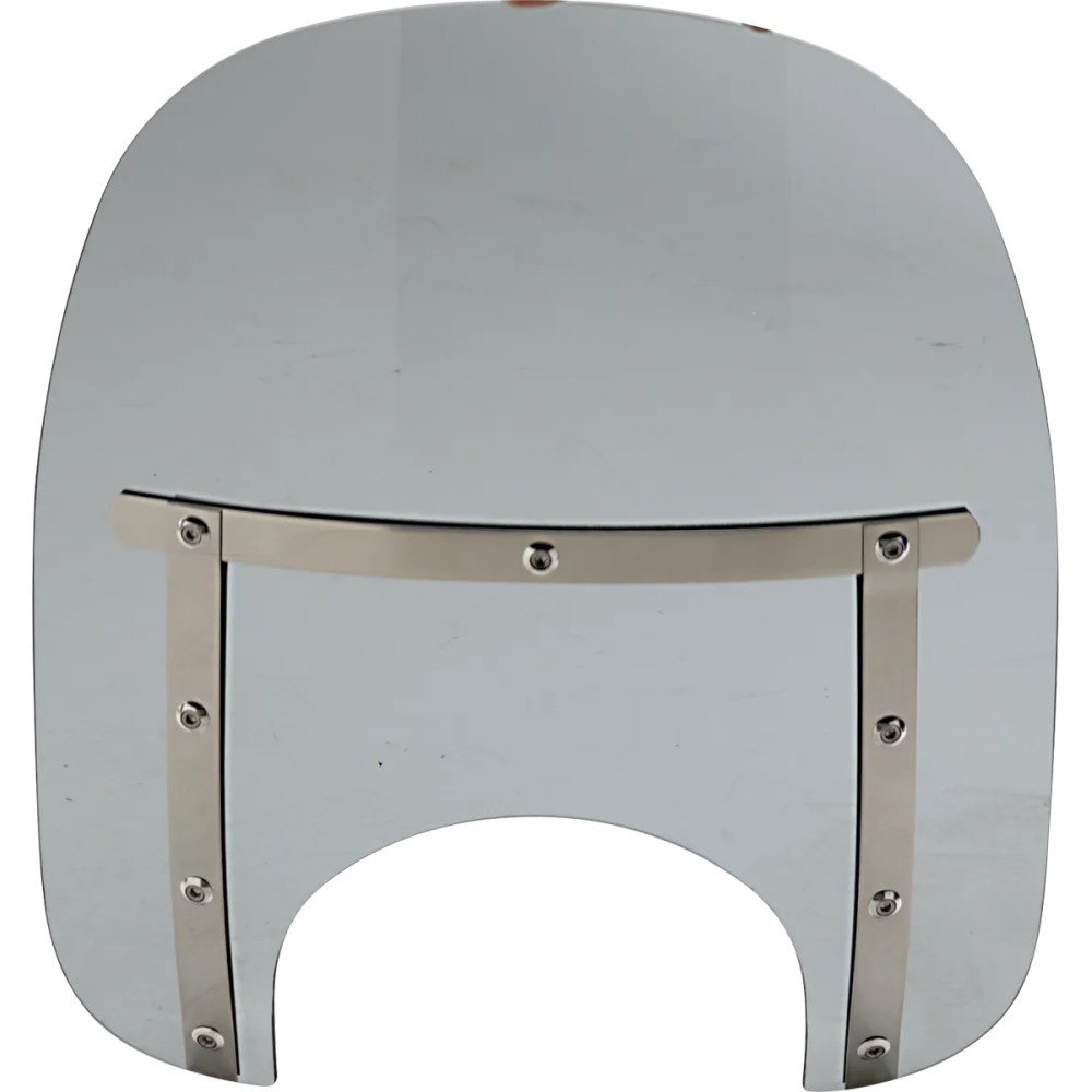 Memphis Slim Windshield — 18" wide, 15" high, 9" headlight cutout, Dark Black Smoke