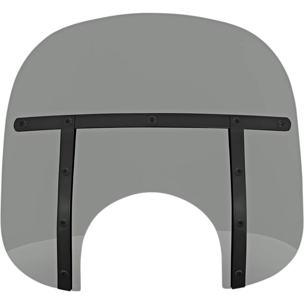 Memphis Fats Windshield — 33 cm (13") height, 56 cm (22") width, 23 cm (9") headlight cutout, Black Smoke