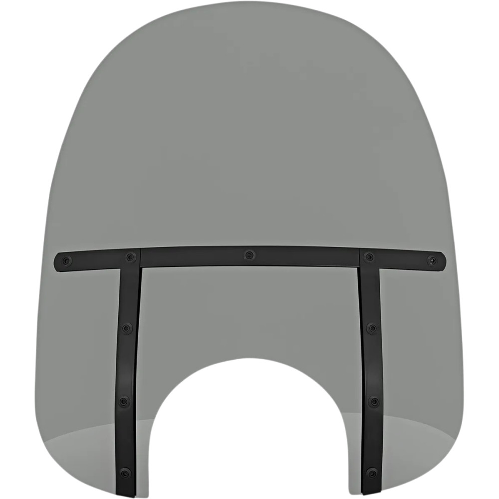 Memphis Fats Windshield — 48.5 cm (19") height, 56 cm (22") width, 23 cm (9") headlight cutout, Black Smoke