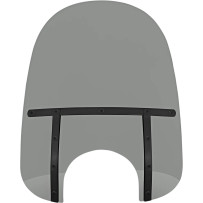 Memphis Fats Windshield — 21 in H, 22 in W, 9 in headlight cutout, Black Smoke