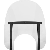 Memphis Slim Windshield — 18" (45.5 cm) wide, 15" (38 cm) high, 9" (23 cm) headlight cutout, Clear