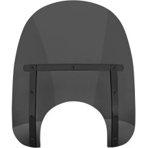 Memphis Slim Windshield — 18" wide, 15" high, 9" headlight cutout, Dark Smoke