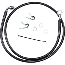 Extended Length Black Vinyl Brake Line Kit — 107.5 cm, oversize +10.2 cm, front