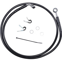 Extended Length Black Vinyl Brake Line Kit — 118 cm (46-3/8"), Oversize +20.3 cm (8"), Front