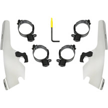 Fats/Slim Windshield Trigger-Lock Complete Mount Kit — Polished, fits Memphis Fats and Memphis Slim without OEM light bar