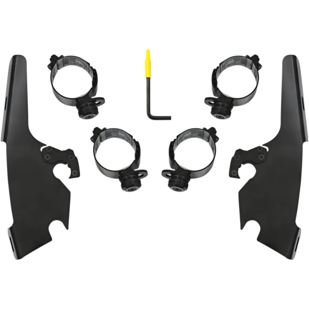 Fats/Slim Windshield Trigger-Lock Complete Mount Kit — Fits Memphis Fats/Slim, Black, Adjustable