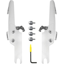Fats/Slim Windshield Trigger-Lock Complete Mount Kit — Memphis Fats, Memphis Slim without OEM light bar, Polished
