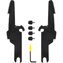 Fats/Slim Windshield Trigger-Lock Complete Mount Kit — Black, fits Memphis Fats/Slim without OEM light bar, adjustable