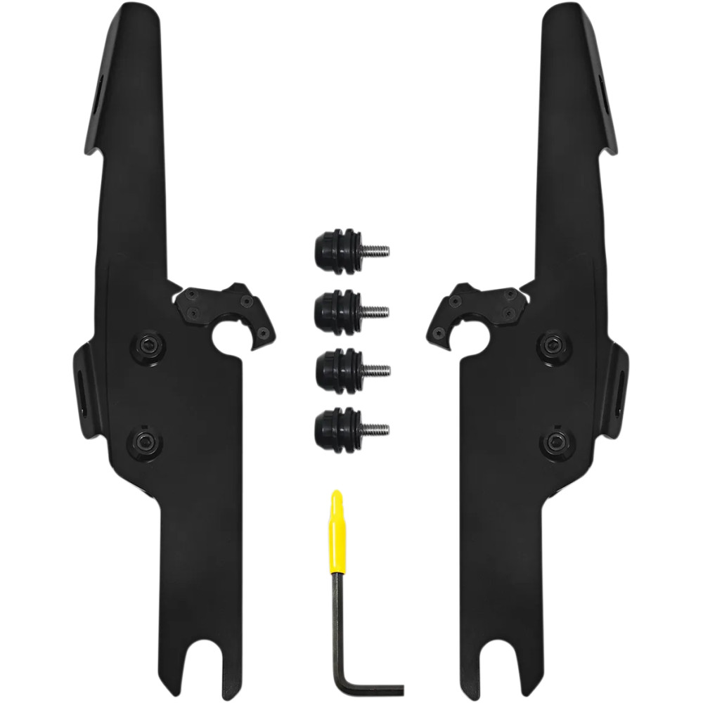 Fats/Slim Windshield Trigger-Lock Complete Mount Kit — Black, fits Memphis Fats/Slim without OEM light bar, adjustable