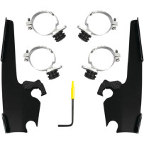 Parabrisas Fats/Slim Trigger-Lock Kit de montaje completo — Compatible con Memphis Fats, Memphis Slim, Negro