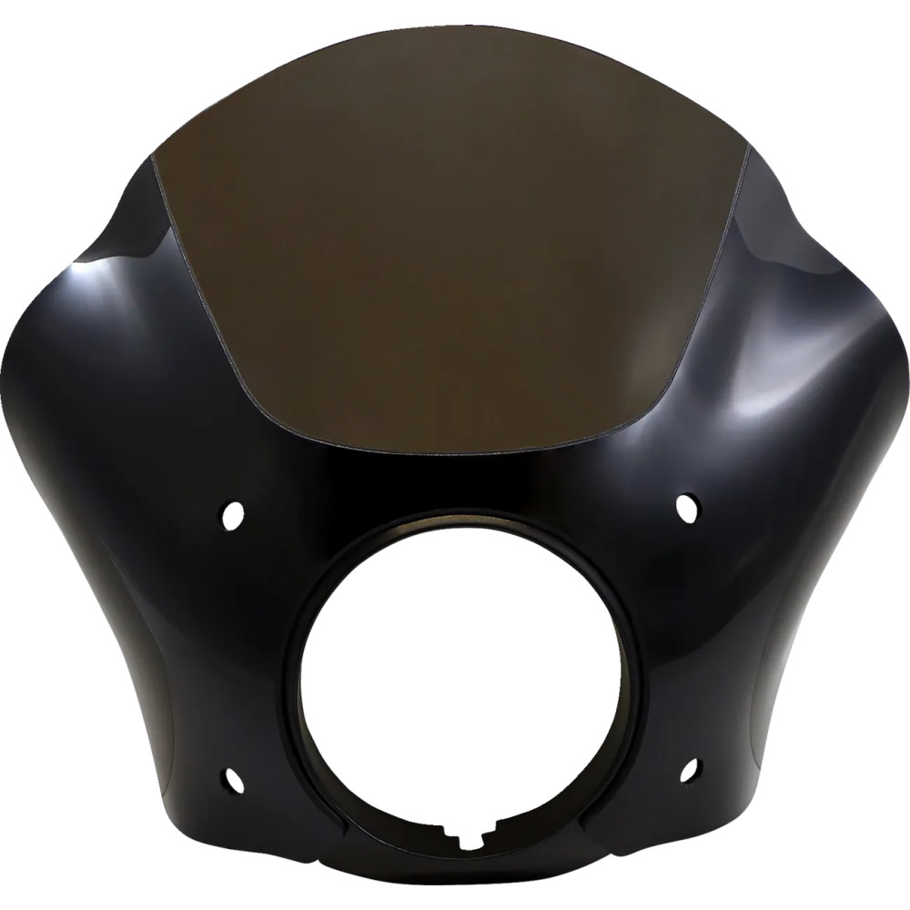 Gauntlet Fairing — Gloss black exterior, matte black interior, smoked windscreen, model-specific mount