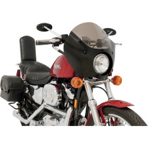 Gauntlet Fairing — Gloss black exterior, matte black interior, smoked windscreen, model-specific mount