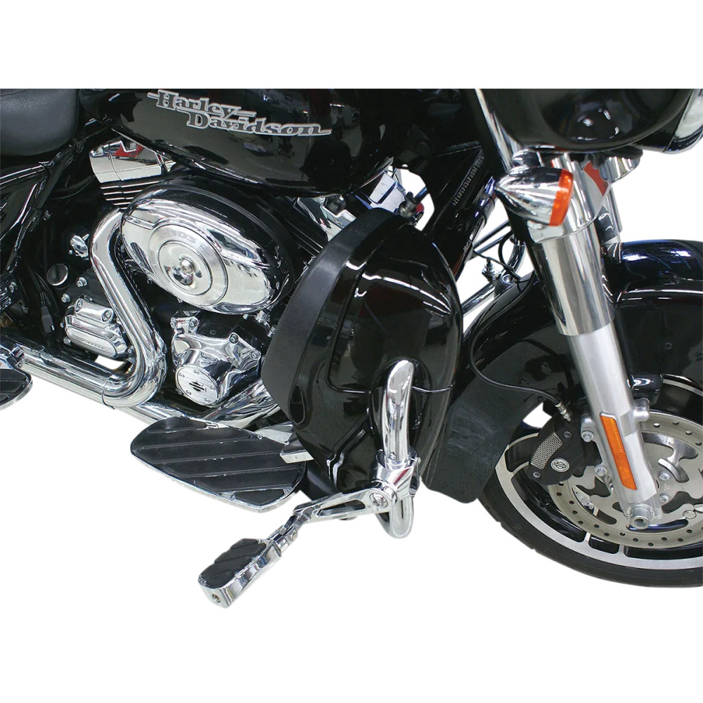 Vented Lower Leg Fairing Kit — Black gloss, fits crash bars, fits '98-'09 FLTR (cut 2-1/2")