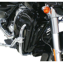 Vented Lower Leg Fairing Kit — Black gloss, fits crash bars, fits '98-'09 FLTR (cut 2-1/2")