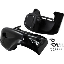 Vented Lower Leg Fairing Kit — Black gloss, fits crash bars, fits '98-'09 FLTR (cut 2-1/2")